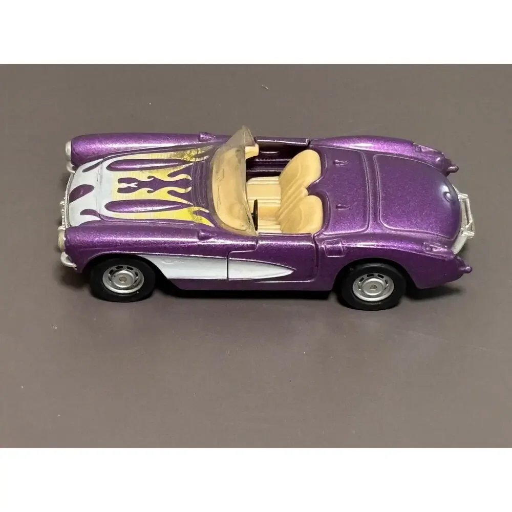 1957 Purple Yellow Convertible Corvette Die Cast MC Toys 1:39 Hot 57